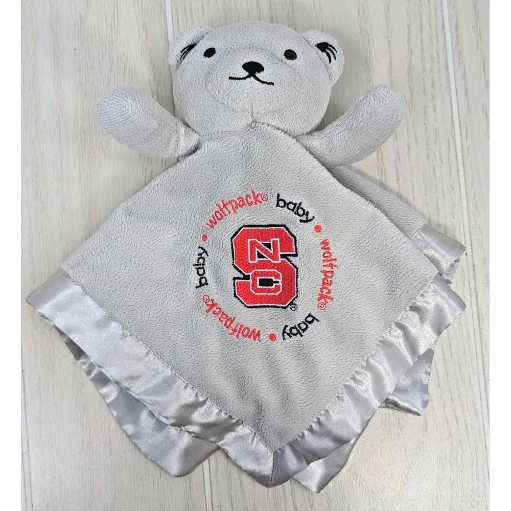 Baby Fanatics NC State Wolfpack gray teddy‎ bear lovey baby security blanket